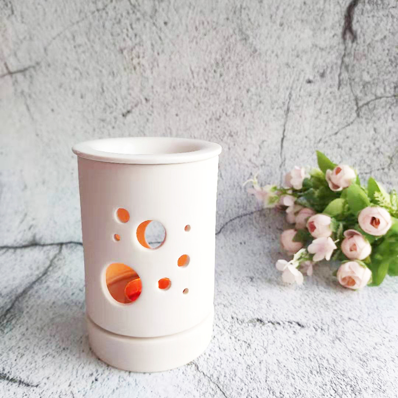 White ceramic essential oil burner candle warmer UK for home decor